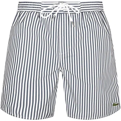 Lacoste Striped Swim Shorts Navy
