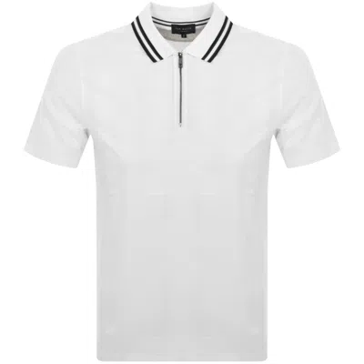 Ted Baker Orbite Jacquard Polo T Shirt White
