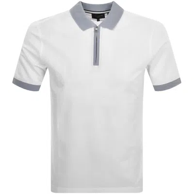 Ted Baker Arnival Textured Polo T Shirt White