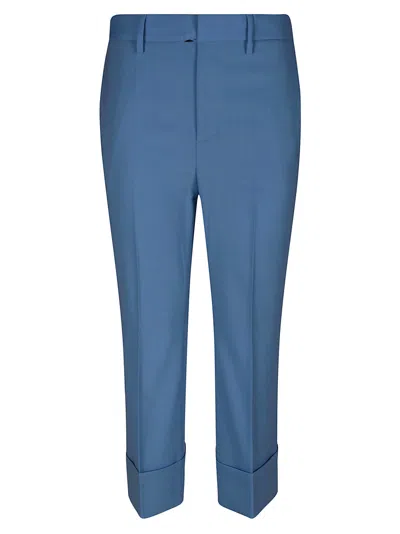 Dsquared2 Cuffed Bell Bottom Trousers In Light Blue