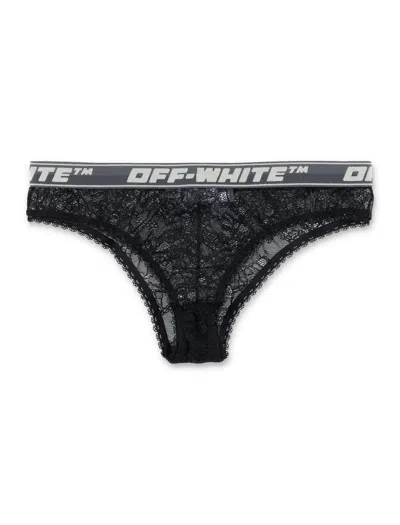 Off-white Off White Lace Slip In Black