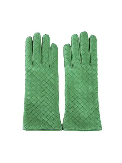 Bottega Veneta Intreccio Gloves In Parakeet