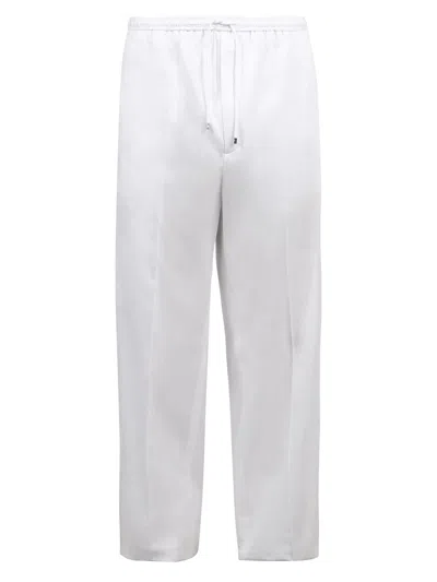Valentino Cotton Trousers In White