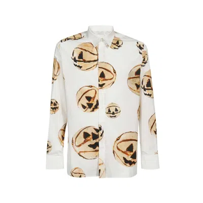 Givenchy Halloween Pumpkin Print Shirt In White