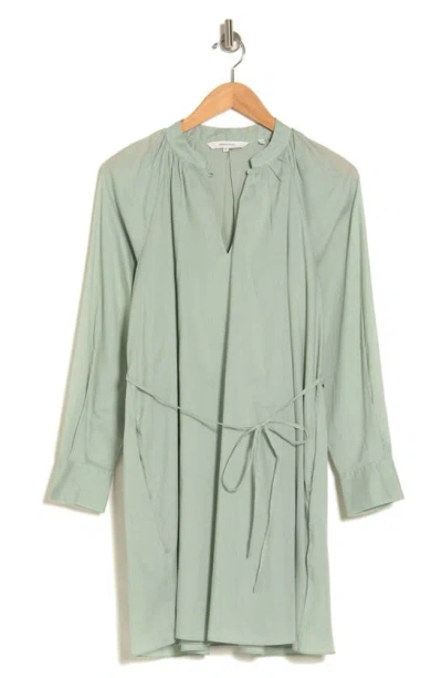 Rebecca Taylor Long Sleeve Cotton Shift Dress In Jadeite