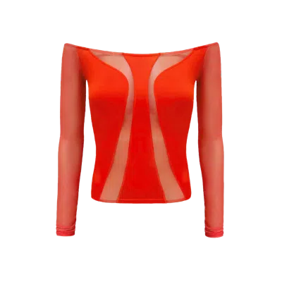 Ow Collection Swirl Blouse In Ow Red