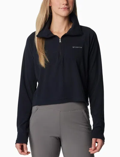 Columbia Women's Glacial Cropped Ii Sportswear Fleece 1/2-zip Top In Black