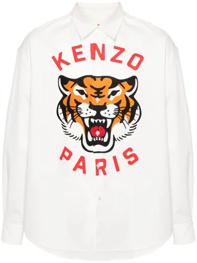 Kenzo Lucky Tiger Shirt In White