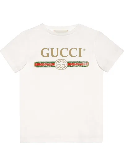 Gucci Kids' T-shirt With Front Logo In White