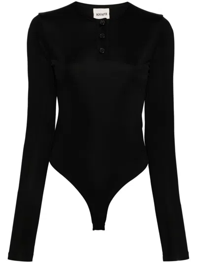 Khaite Janelle Cotton Bodysuit In Black