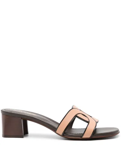 Tod's Leather Sandals In Light Pink