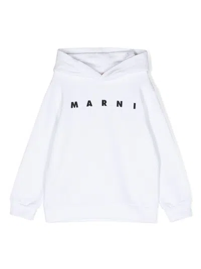 Marni Kids' Felpa Con Logo In White