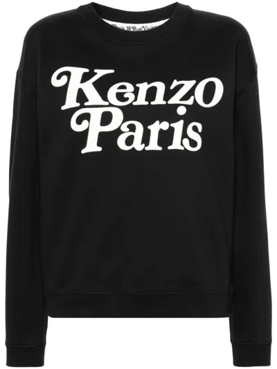 Kenzo Womens Black X Verdy Brand-print Cotton-jersey Sweatshirt In Noir