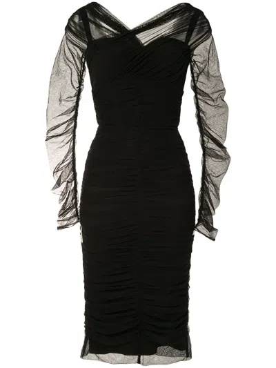 Dolce & Gabbana Cotton Blend Midi Dress In Black