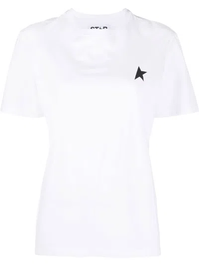 Golden Goose T-shirt Con Stampa In Optic White Black