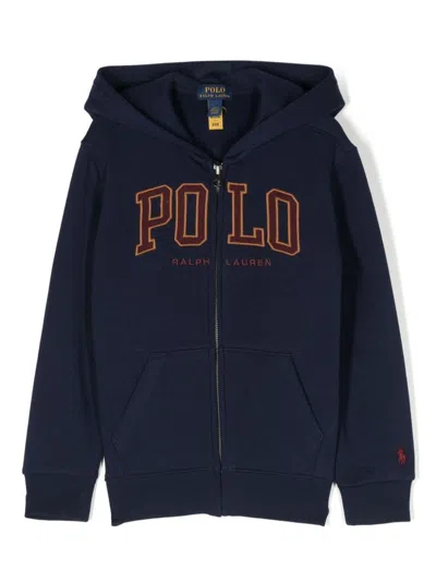Polo Ralph Lauren Kids' Graphic Fleece Sweatshirt In Blue