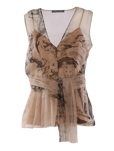 Alberta Ferretti Printed Sleeveless Top In Multi