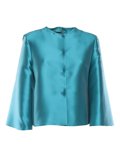 Alberta Ferretti Turquoise Blouse In Multi