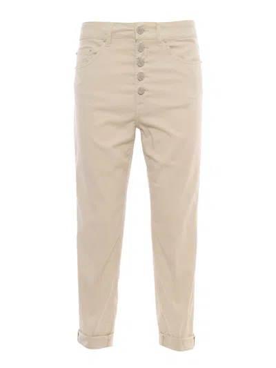 Dondup Beige High-waisted Jeans In White
