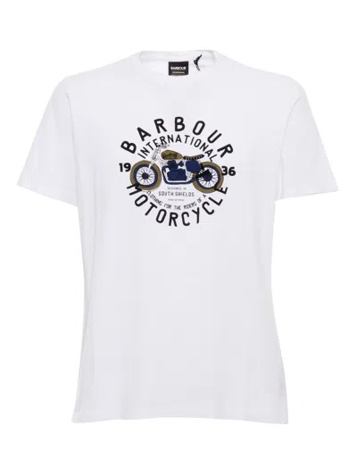 Barbour Logo印花棉t恤 In White