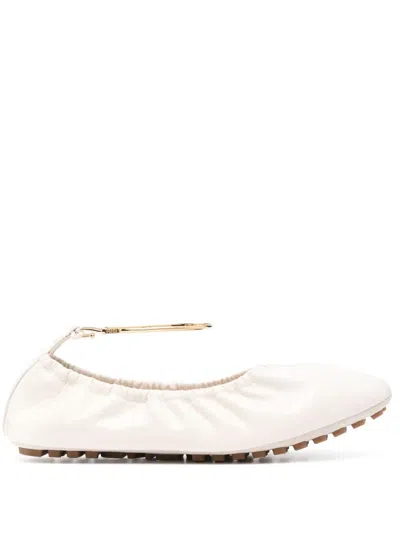 Fendi Ballerina Flats In Nude & Neutrals