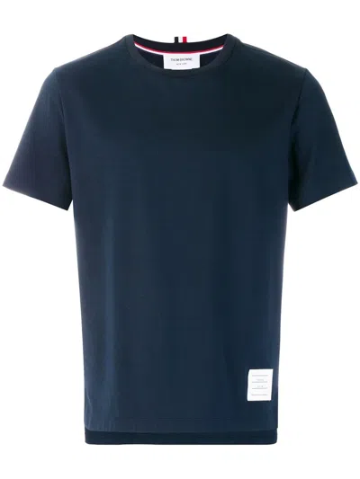 Thom Browne T-shirt With Side Slit In Blue