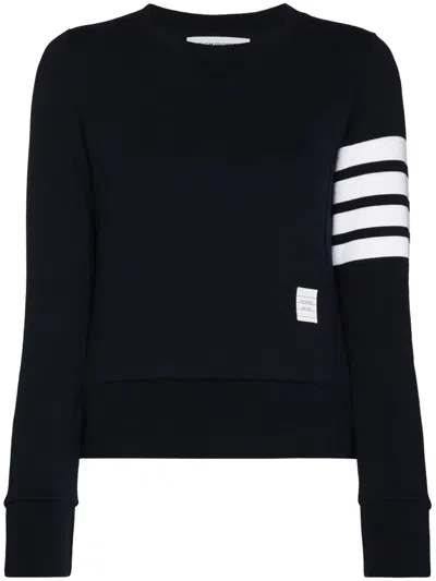 Thom Browne Sweatshirt With Striped Detail In Blue