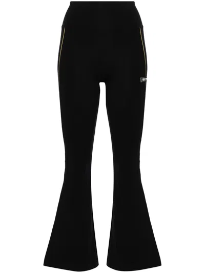 Versace Ausgestellte Leggings Mit Logo-applikation In Black