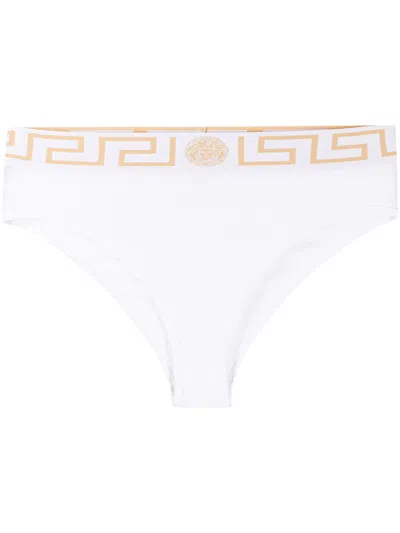 Versace Greek Hem Briefs In White