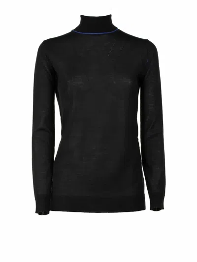 Woolrich Fine-knit Turtleneck Top In Black
