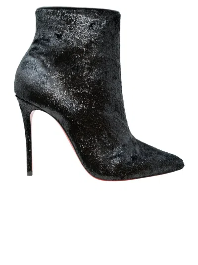 Christian Louboutin Black Velours So Kate Booty 100 Ankle Boots In Default Title