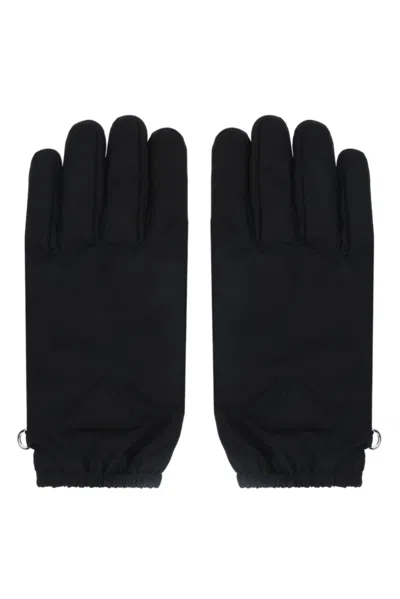Prada Re-nylon Gloves In Nero