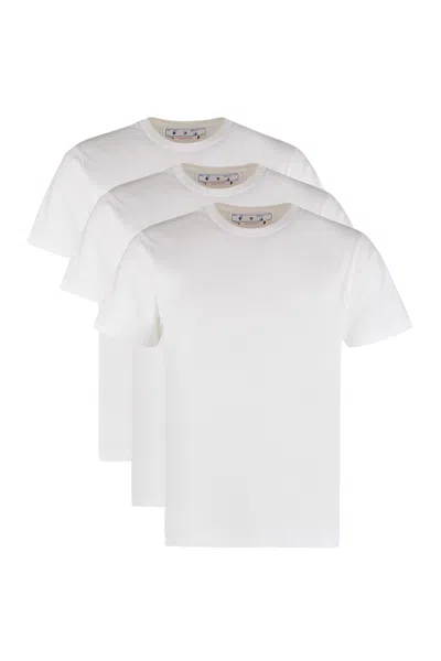Off-white Set Of Three Cotton T-shirts