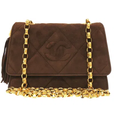 Pre-owned Chanel Brown Suede Shopper Bag ()