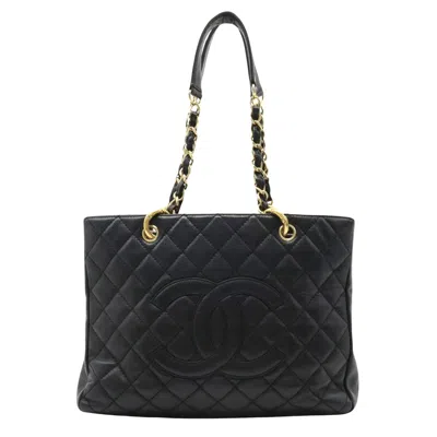 Pre-owned Chanel Grand Shopping Black Leather Shoulder Bag ()