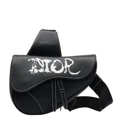 Dior Saddle Black Leather Shoulder Bag ()