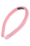 L Erickson Slim Padded Headband In Pink Wax