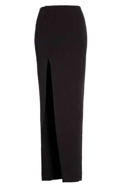 Rick Owens Theresa Long Skirt With Slit In Nero