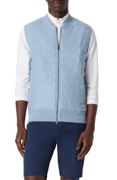 Bugatchi Men's Cotton Full-zip Sweater Vest In Air Blue