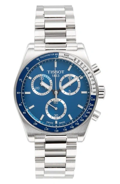 Tissot Pr516 Bracelet Chronograph Watch, 40mm In Blue/silver