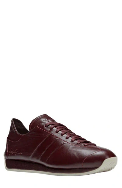 Y-3 Country Leather Sneakers In Shadow Red/shadow Re