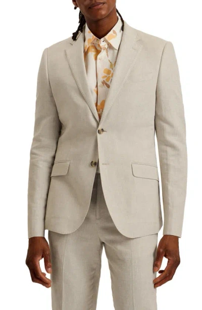 Ted Baker Slim Fit Notch Lapel Blazer In Natural