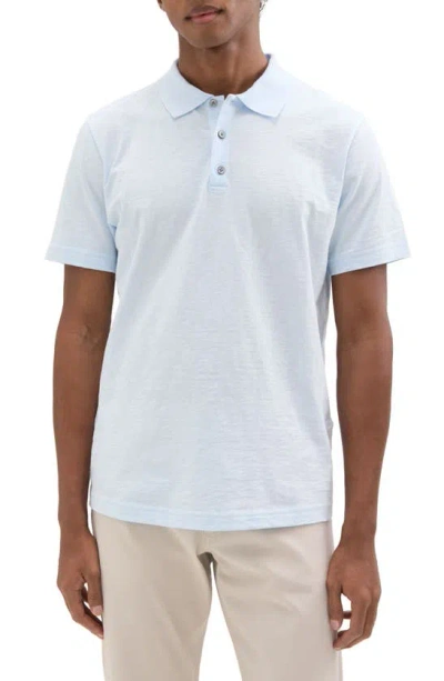 Theory Bron Polo Shirt In Cosmos Slub Cotton In Skylight