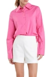 English Factory Women's Accent Collar Poplin Dress Shirt In Fuchsia