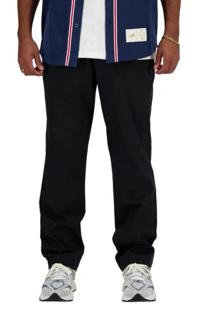 New Balance Icon Straight Leg Twill Pants In Black