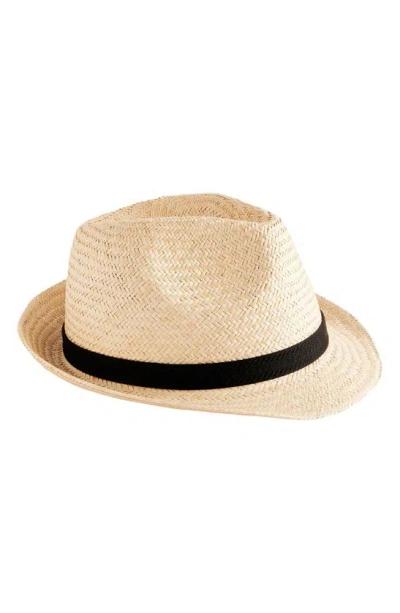 Ted Baker Mens Natural Panns Webbing-trim Straw Trilby Hat