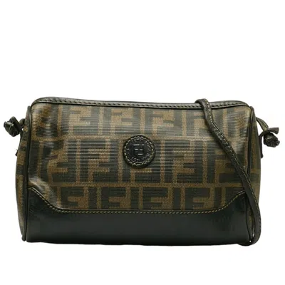 Fendi Zucca Khaki Canvas Shoulder Bag () In Brown