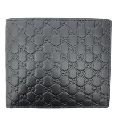 Gucci Micro Ssima Black Leather Wallet  ()