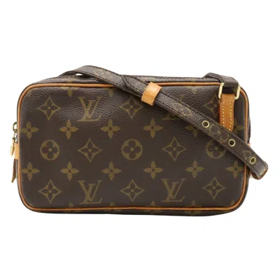 Pre-owned Louis Vuitton Pochette Marly Brown Canvas Shoulder Bag ()