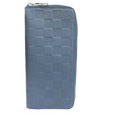 Pre-owned Louis Vuitton Zippy Wallet Vertical Blue Leather Wallet  ()